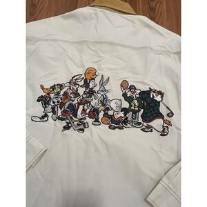 Looney Tunes‎ Acme Shirt Mens Medium 90s Corduroy Collar Graphic